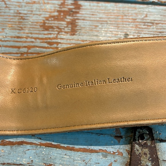 Vintage Suede and Calf Hair Fringed Tan and Leopard Belt ML - Picture 5 of 7